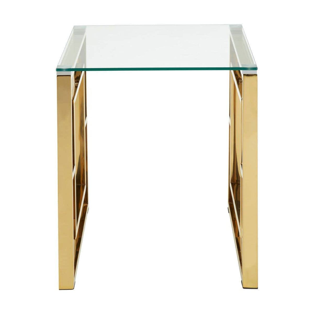 Noosa & Co. Living Allure Gold Finish Square Legs End Table House of Isabella UK