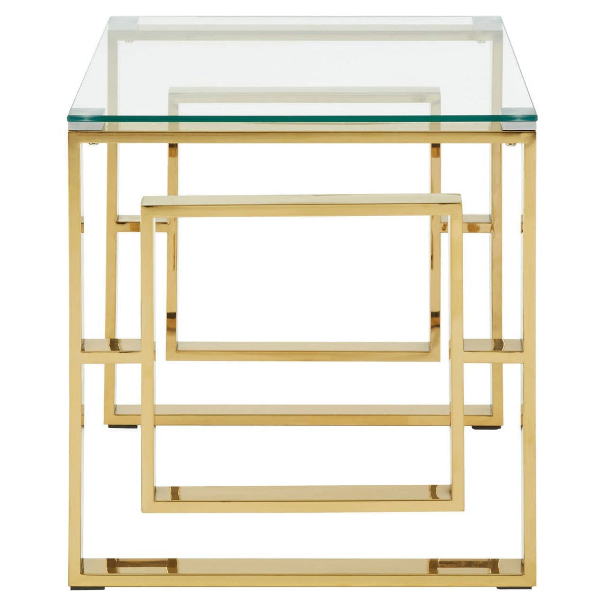 Noosa & Co. Living Allure Gold Finish Square Legs End Table House of Isabella UK