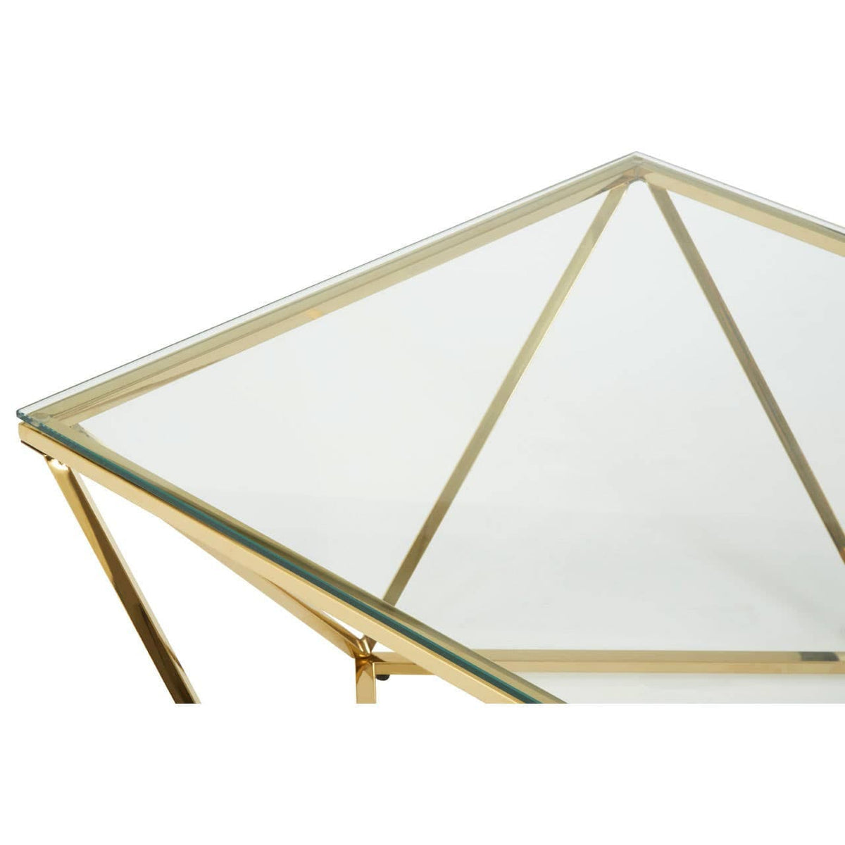 Noosa & Co. Living Allure Gold Finish Twist Coffee Table. House of Isabella UK