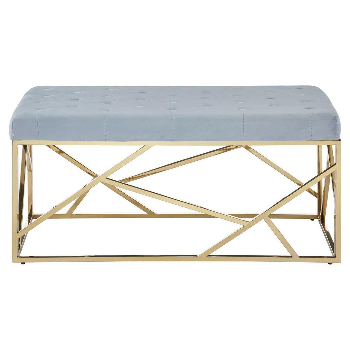 Allure Gold / Powder Blue Velvet Bench.