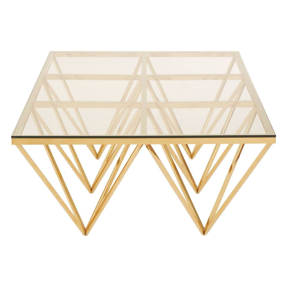 Noosa & Co. Living Allure Gold Prismatic Coffee Table House of Isabella UK