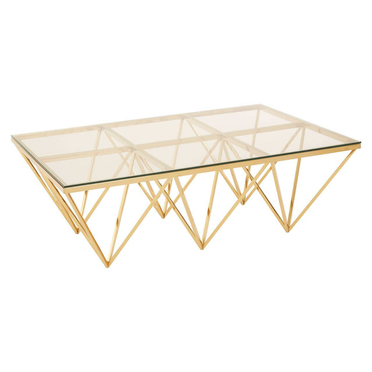 Noosa & Co. Living Allure Gold Prismatic Coffee Table House of Isabella UK
