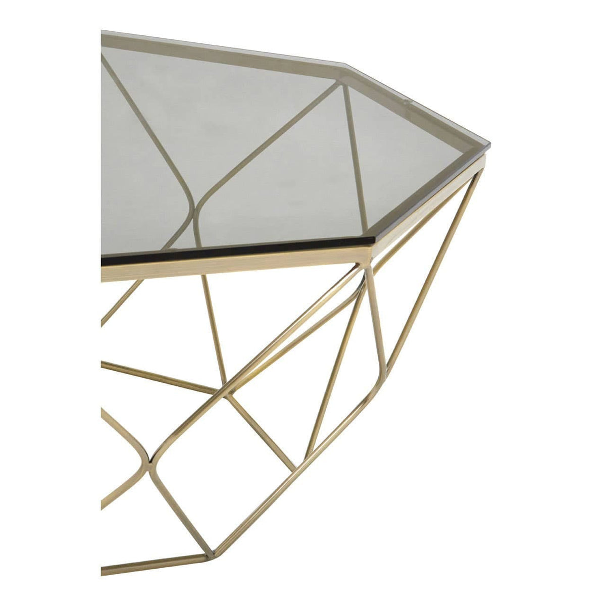 Noosa & Co. Living Allure Hexagon Coffee Table With Brushed Nickel Base House of Isabella UK