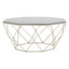Noosa & Co. Living Allure Hexagon Coffee Table With Brushed Nickel Base House of Isabella UK