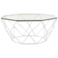 Noosa & Co. Living Allure Hexagon Tempered Glass Chrome Coffee Table House of Isabella UK