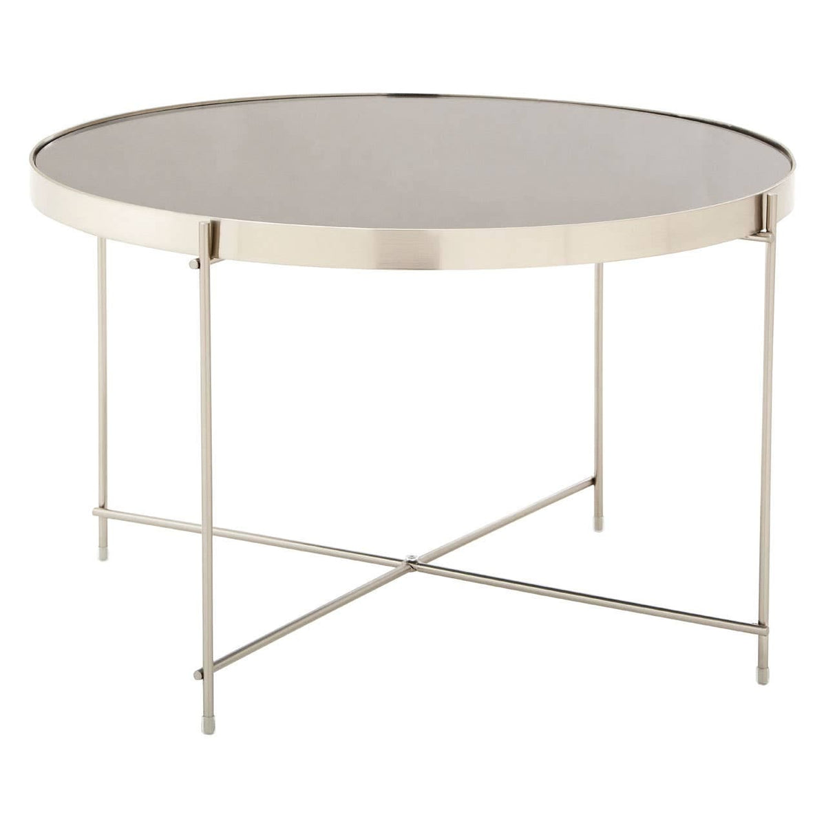 Allure Large Grey Mirror Side Table.