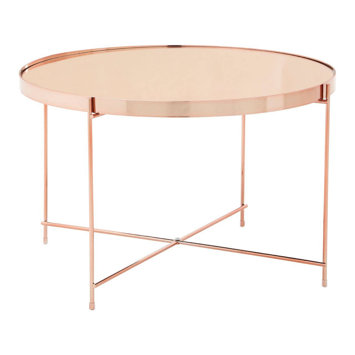 Allure Large Pink Mirror Side Table.