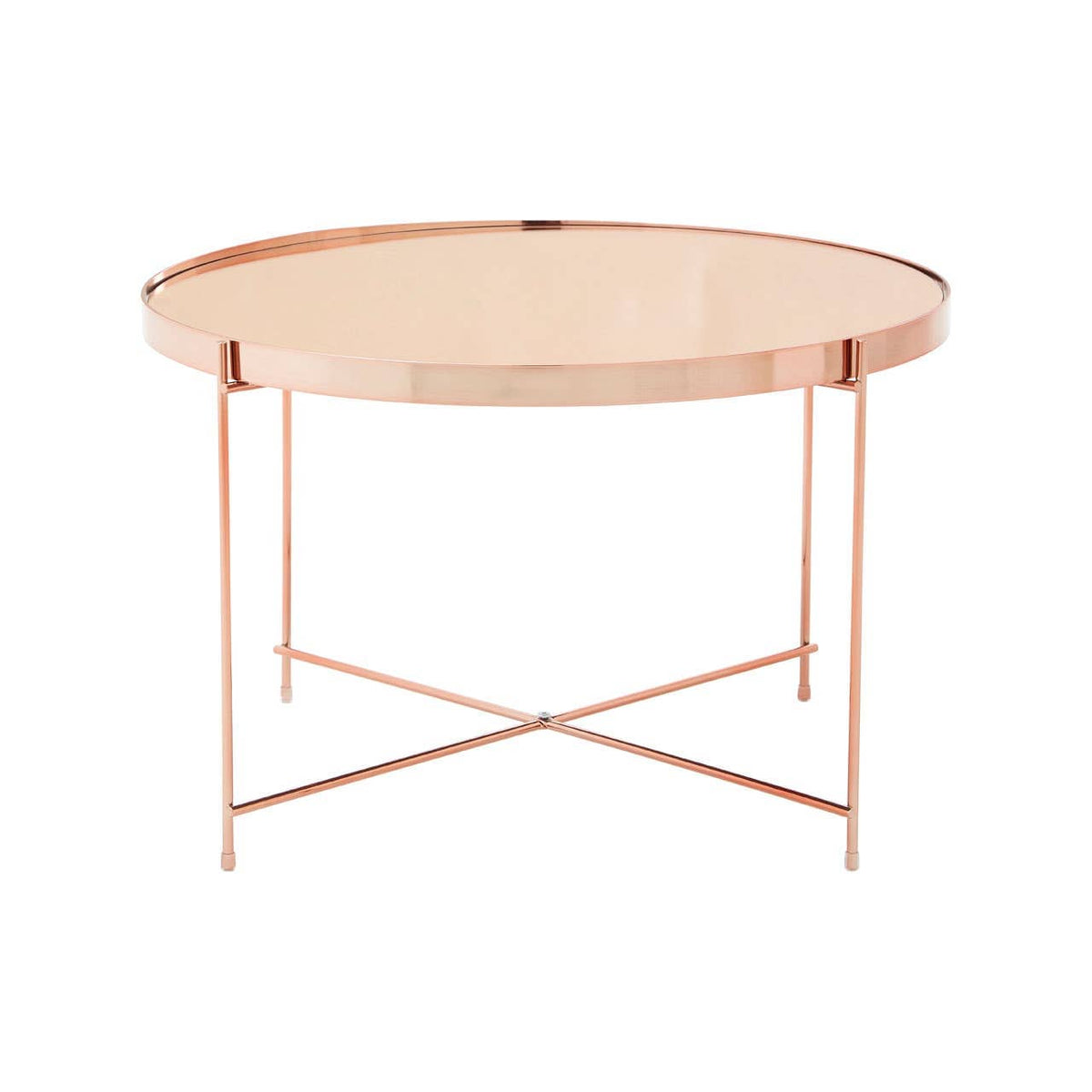 Allure Large Pink Mirror Side Table.