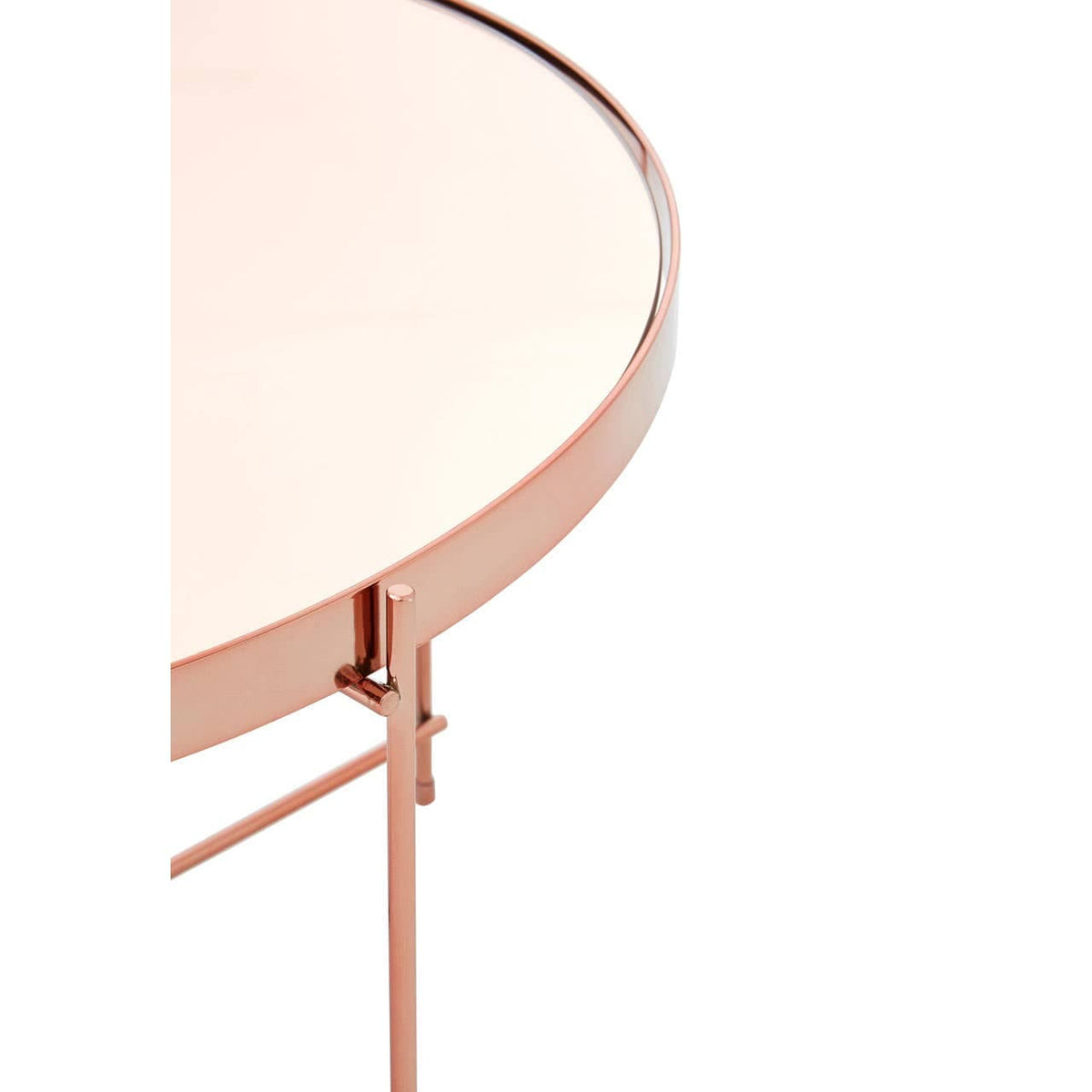 Allure Large Pink Mirror Side Table.