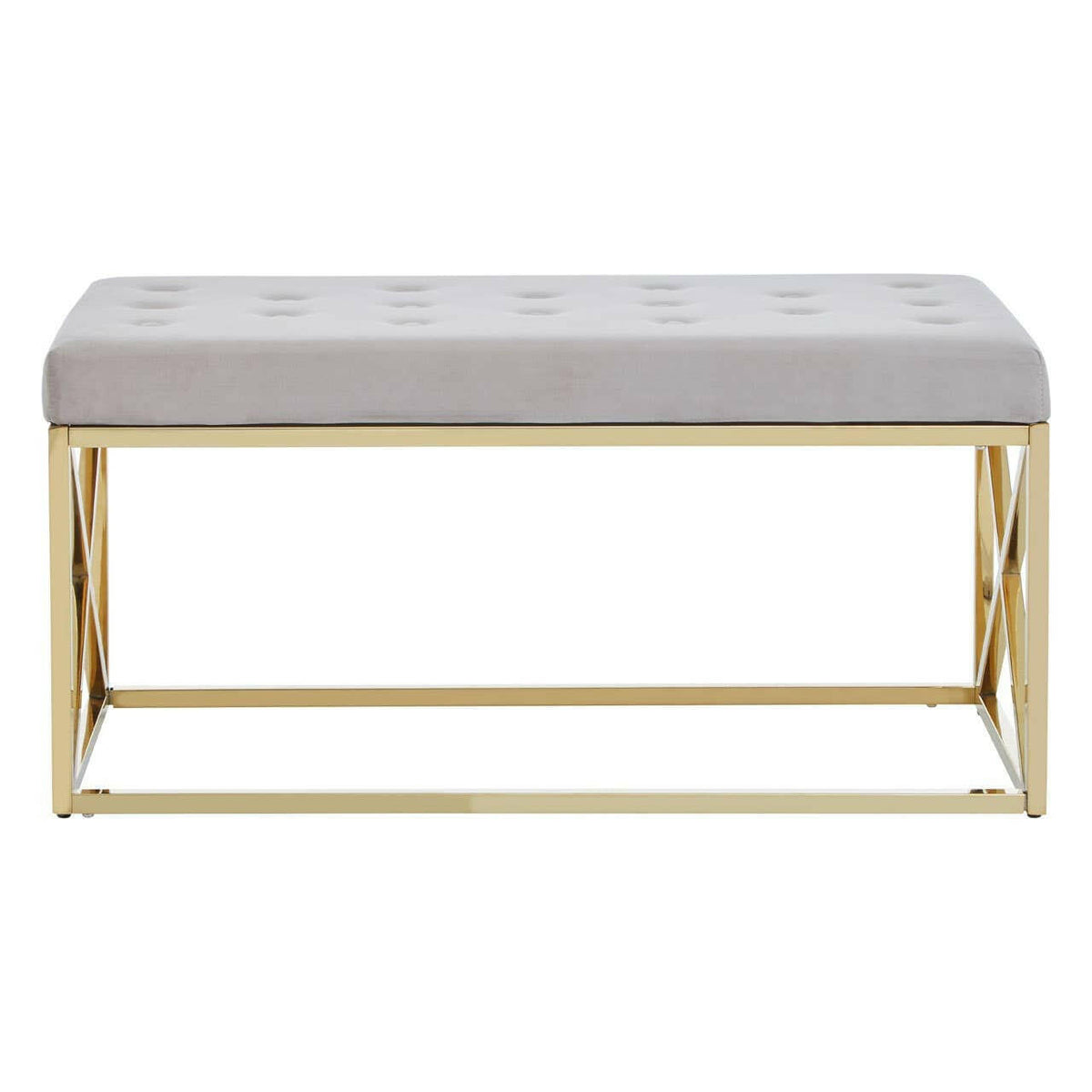 Allure Mink Velvet Gold Finish Bench.