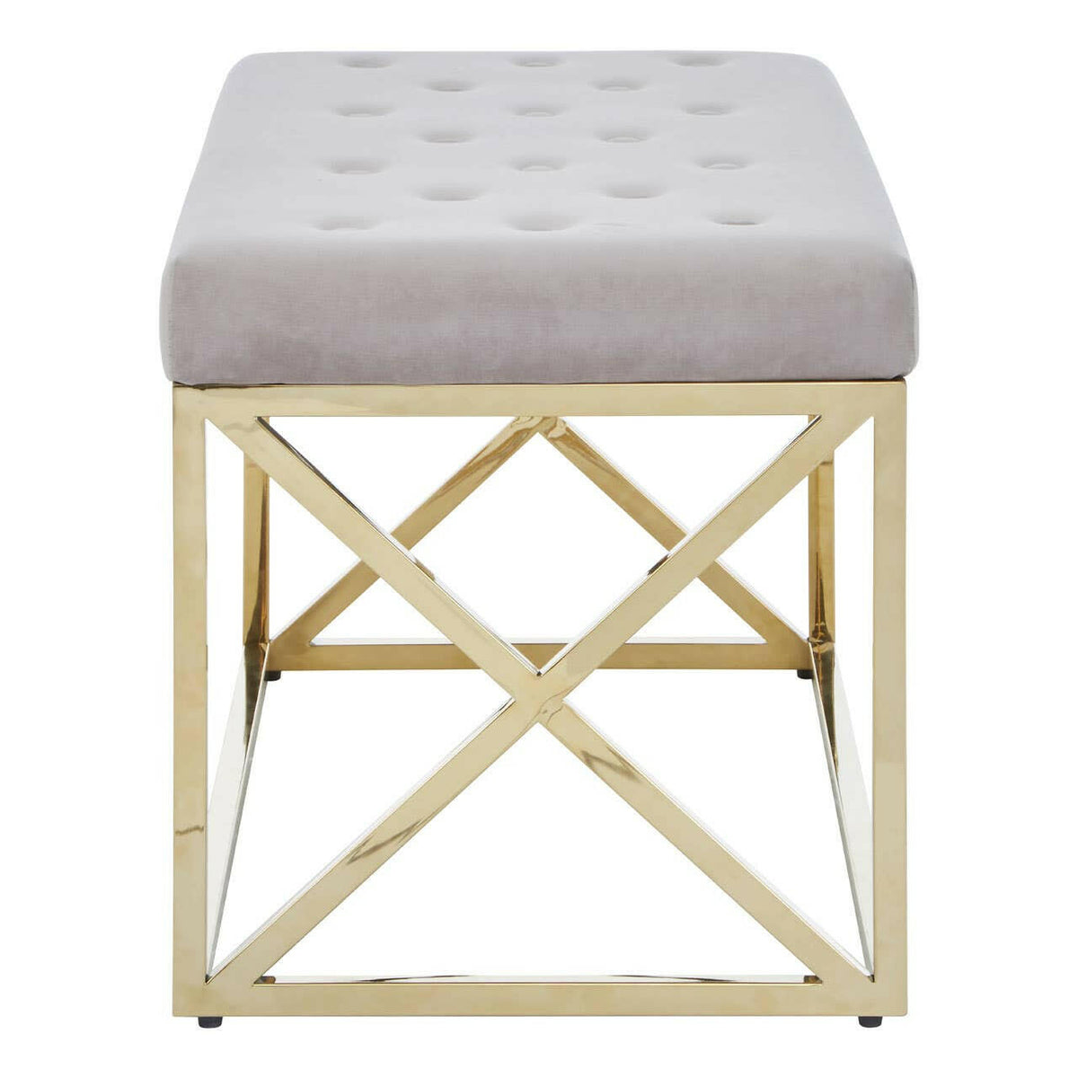 Allure Mink Velvet Gold Finish Bench.