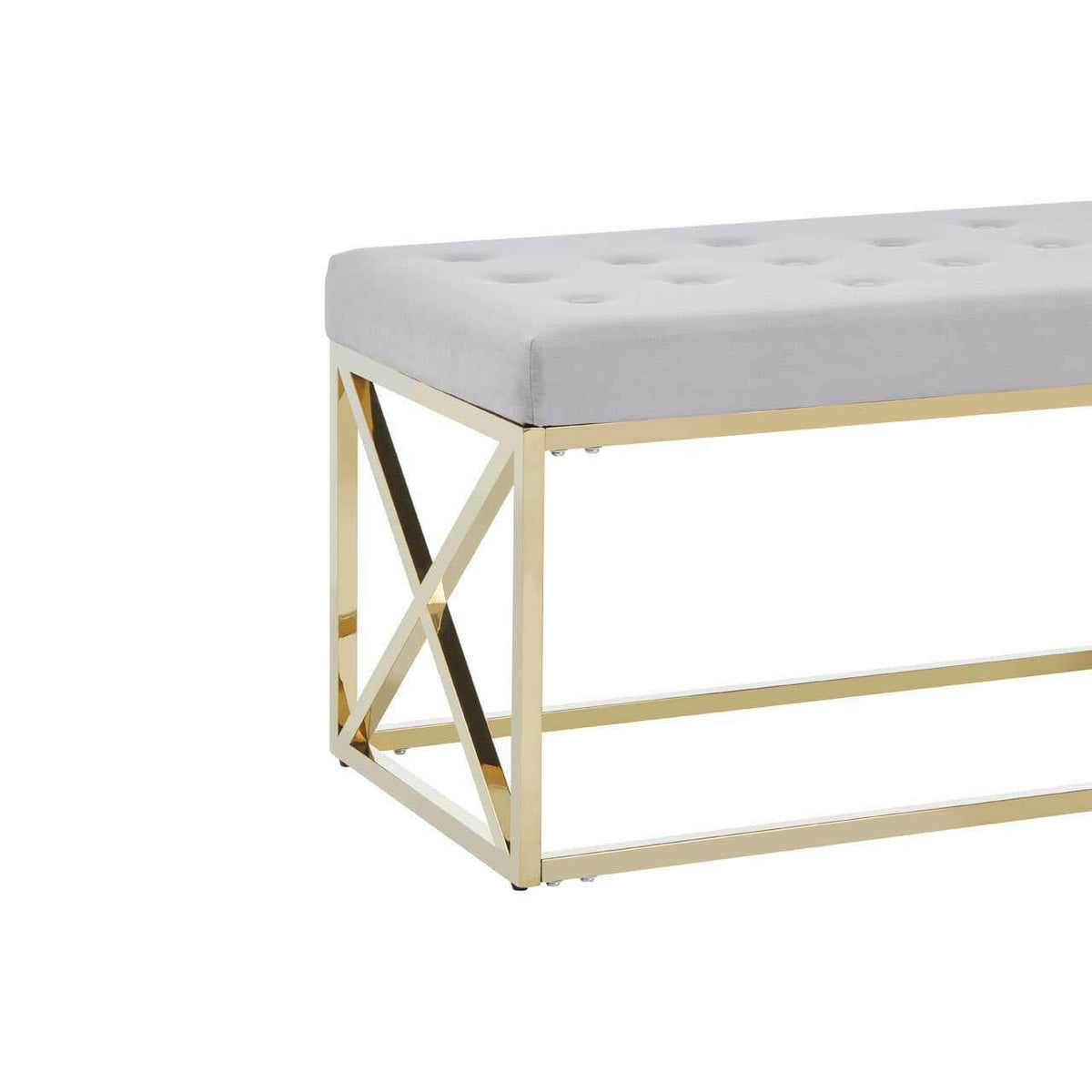 Allure Mink Velvet Gold Finish Bench.