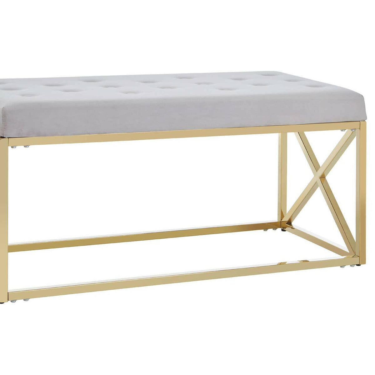 Allure Mink Velvet Gold Finish Bench.