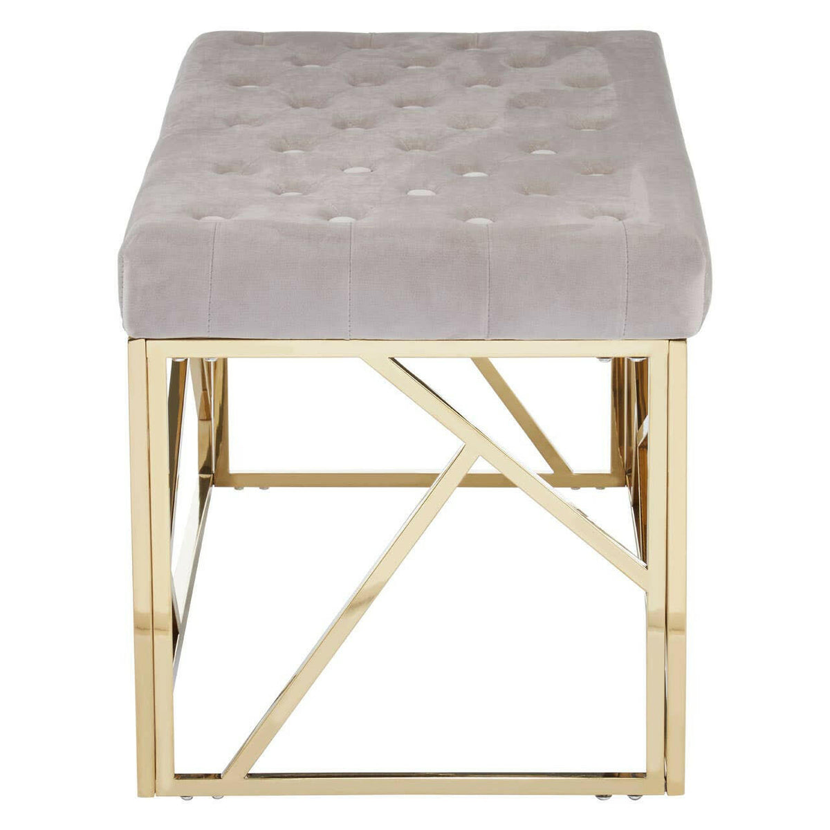 Allure Mink Velvet / Gold Finish Frame Bench.