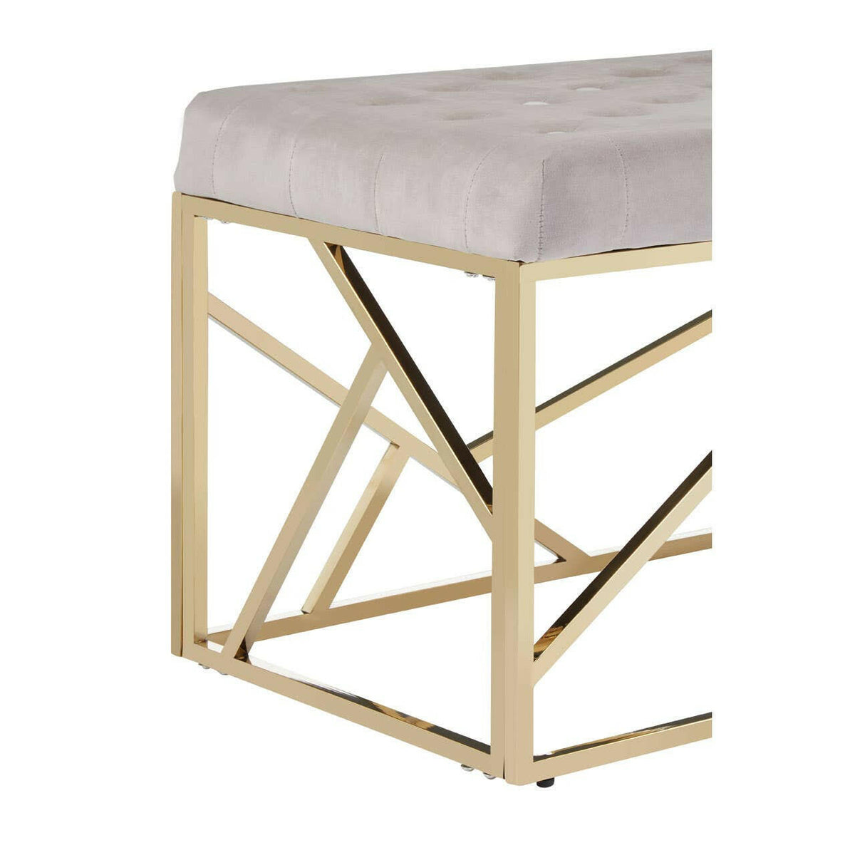 Allure Mink Velvet / Gold Finish Frame Bench.