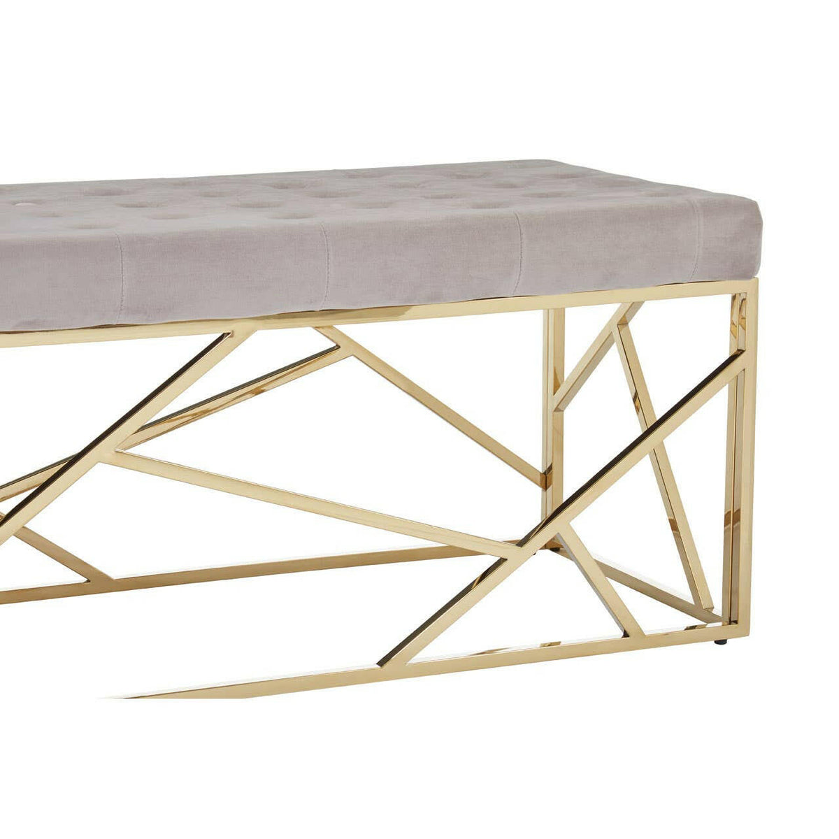 Allure Mink Velvet / Gold Finish Frame Bench.