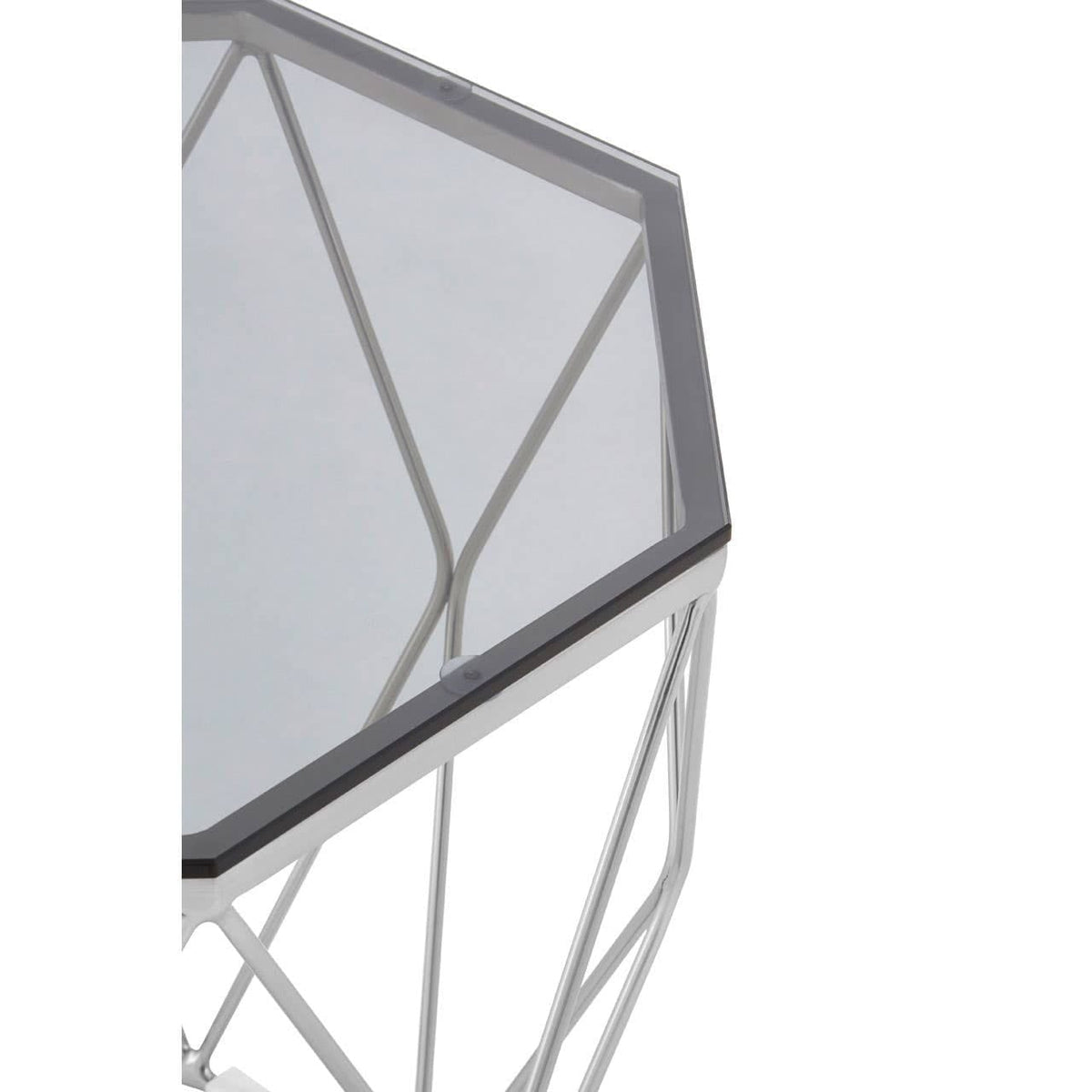 Noosa & Co. Living Allure Octagonal End Table With Brushed Nickel Base House of Isabella UK