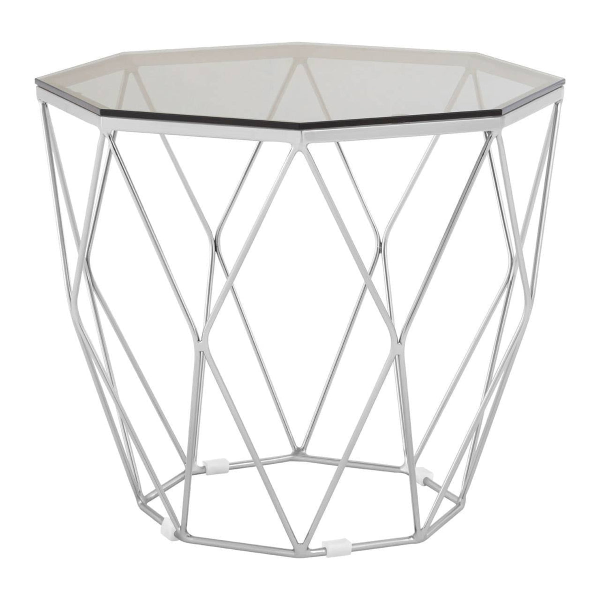 Noosa & Co. Living Allure Octagonal End Table With Brushed Nickel Base House of Isabella UK