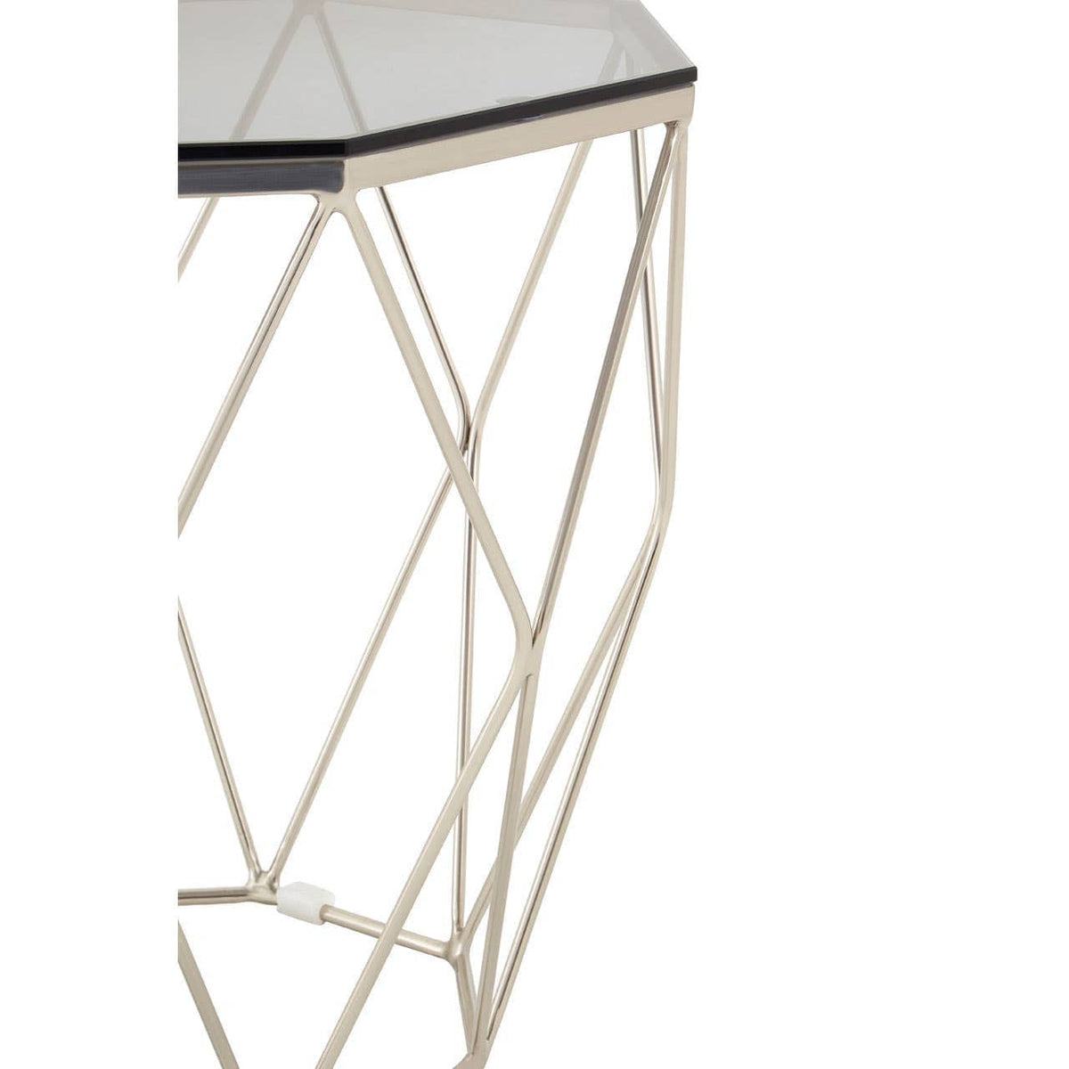 Noosa & Co. Living Allure Octagonal End Table With Brushed Nickel Base House of Isabella UK