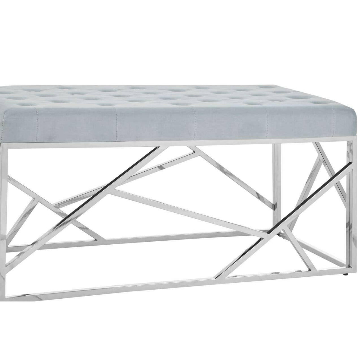 Allure Powder Blue Geometric Bench.