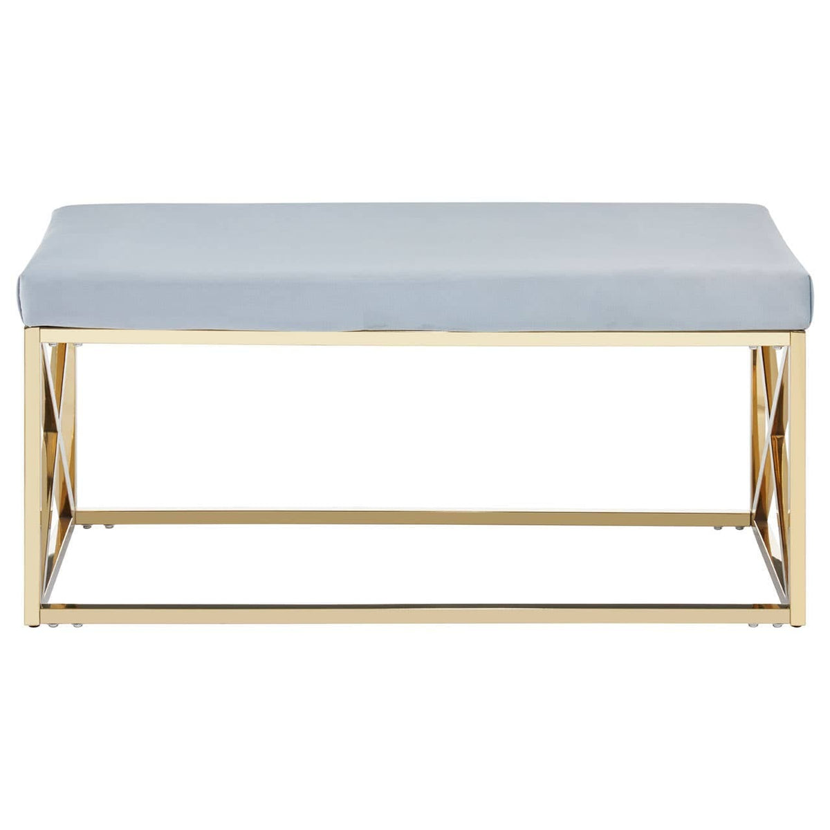 Allure Powder Blue Velvet / Gold Bench.