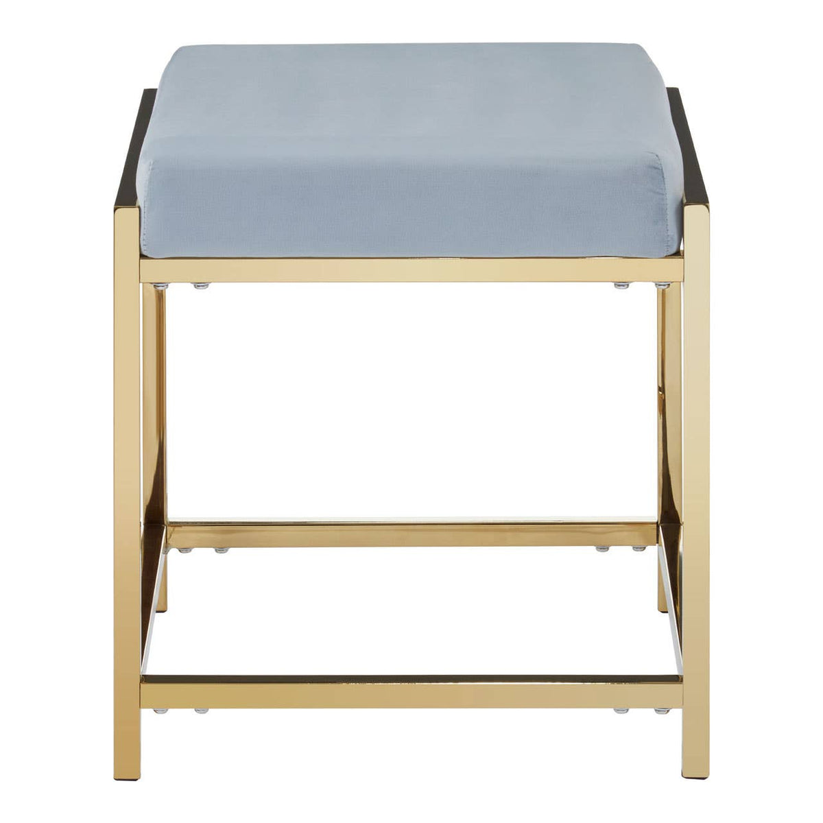Allure Powder Blue Velvet / Gold Stool.