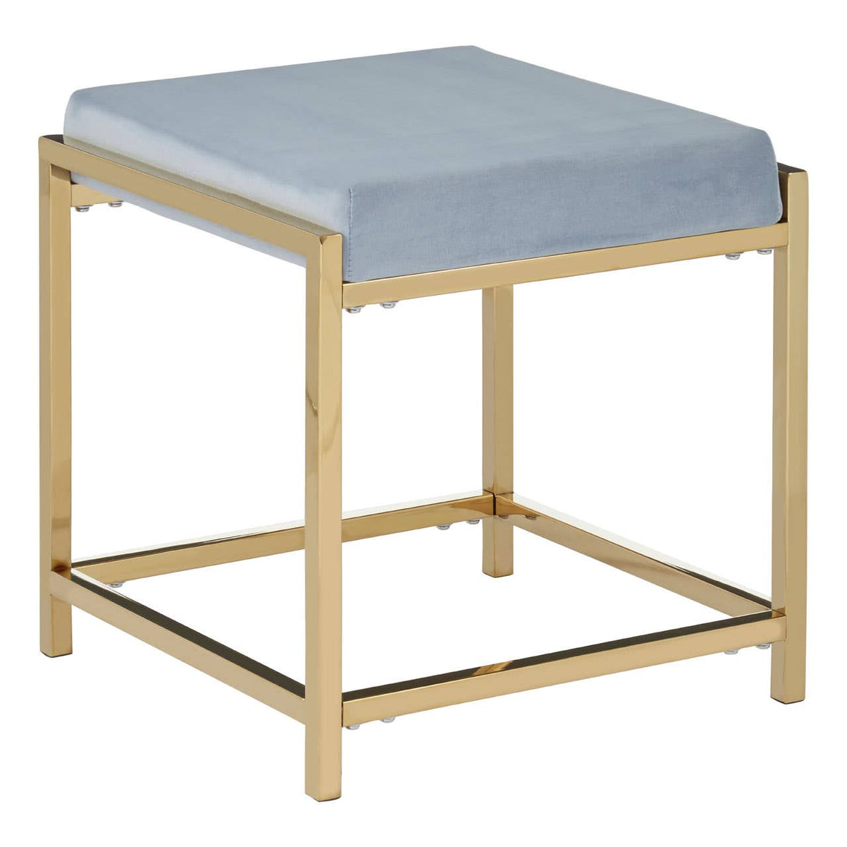 Allure Powder Blue Velvet / Gold Stool.