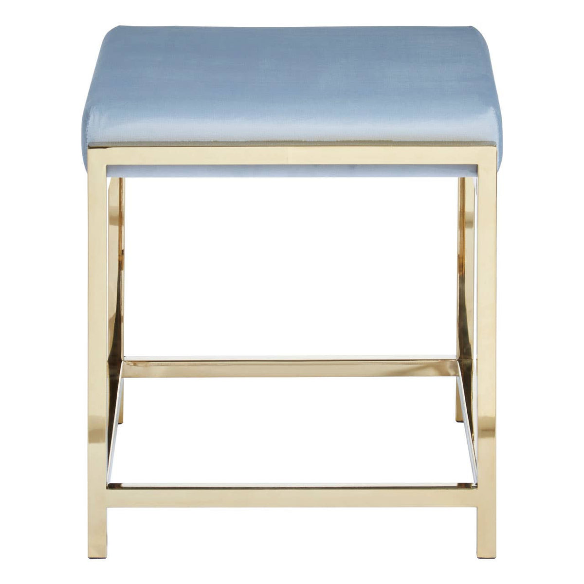 Allure Powder Blue Velvet / Gold Stool.