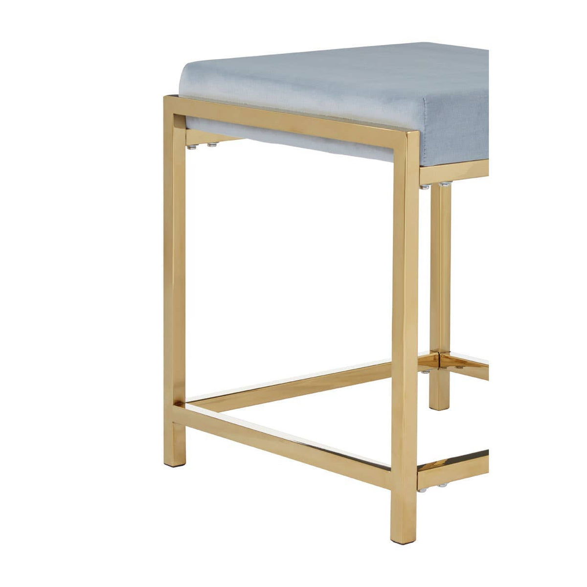 Allure Powder Blue Velvet / Gold Stool.