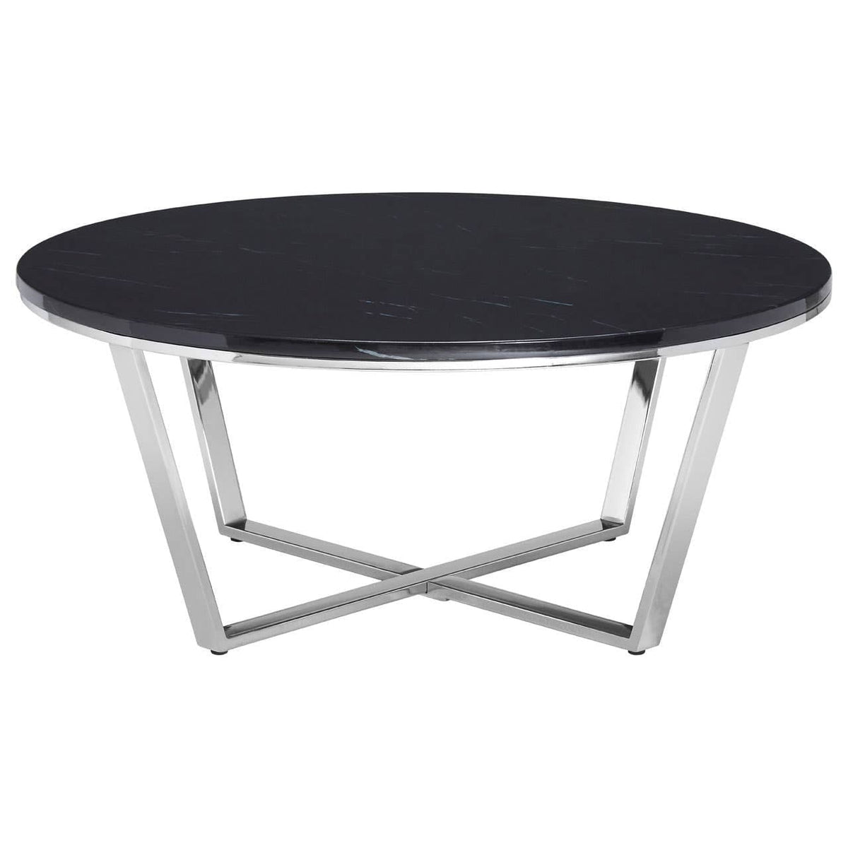 Noosa & Co. Living Allure Round Black Faux Marble Coffee Table House of Isabella UK