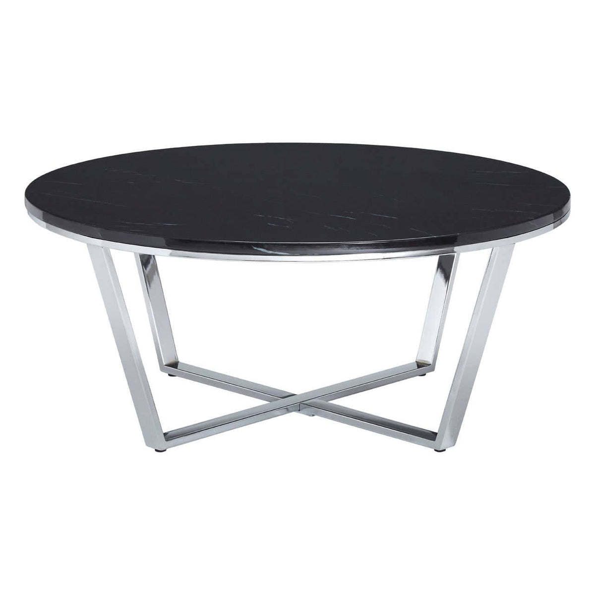 Noosa & Co. Living Allure Round Black Faux Marble Coffee Table House of Isabella UK