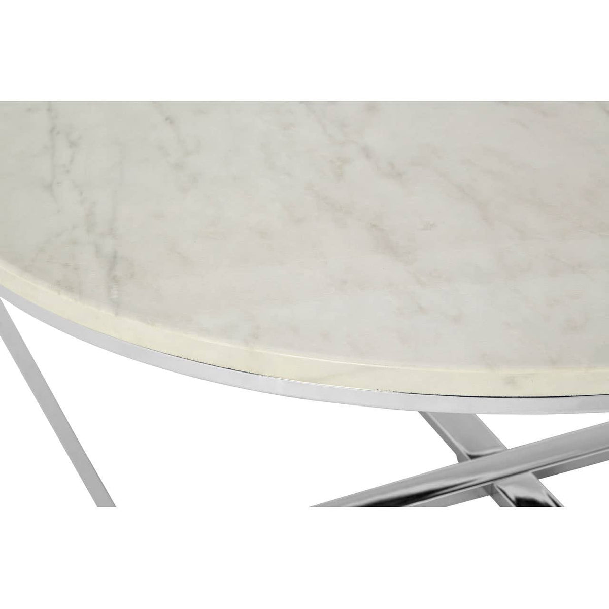 Noosa & Co. Living Allure Round White Faux Marble Coffee Table House of Isabella UK