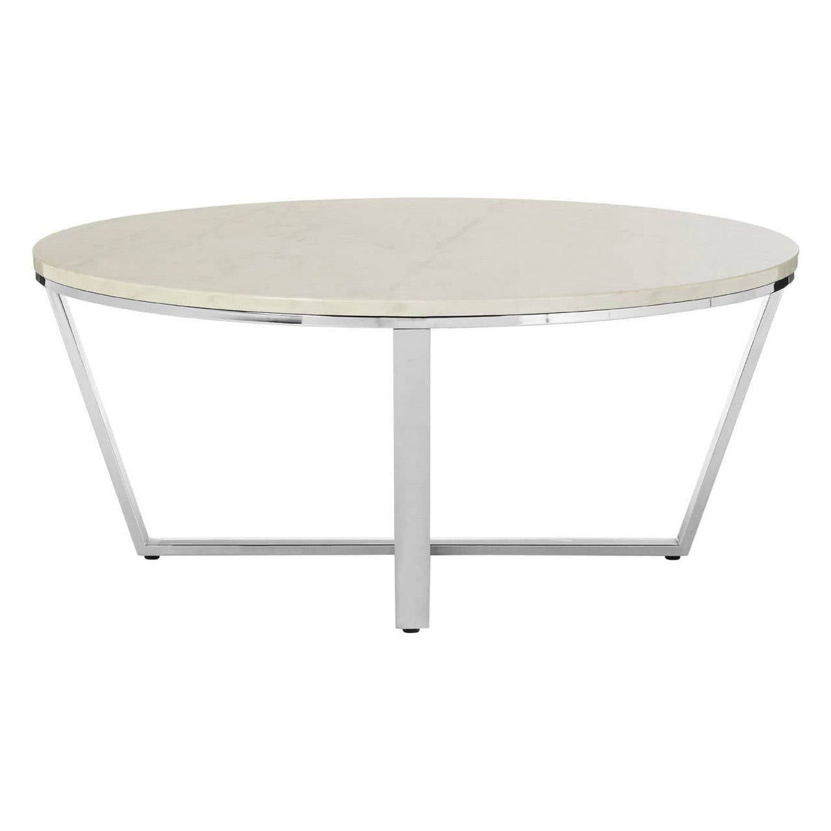 Noosa & Co. Living Allure Round White Faux Marble Coffee Table House of Isabella UK
