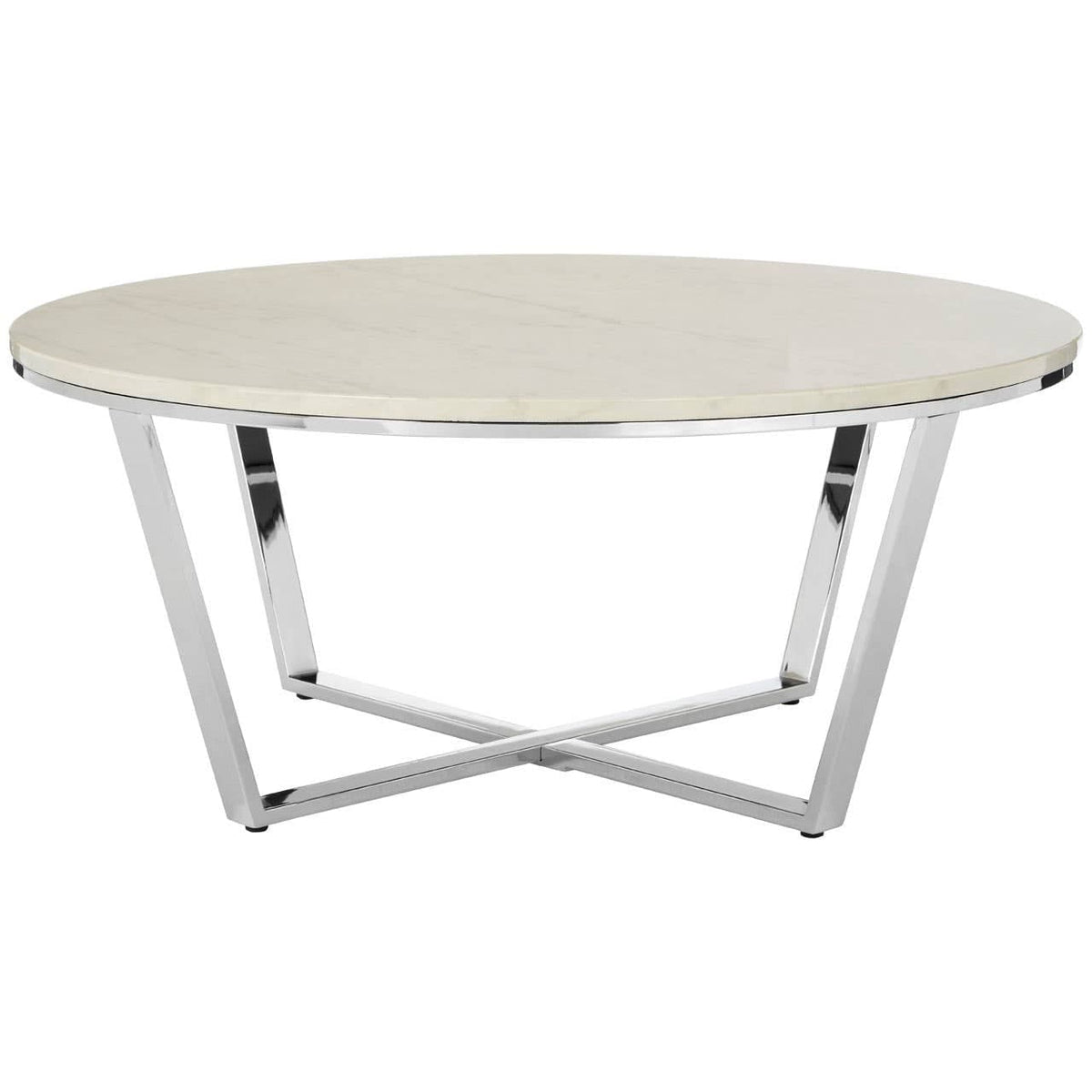 Noosa & Co. Living Allure Round White Faux Marble Coffee Table House of Isabella UK
