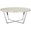Noosa & Co. Living Allure Round White Faux Marble Coffee Table House of Isabella UK