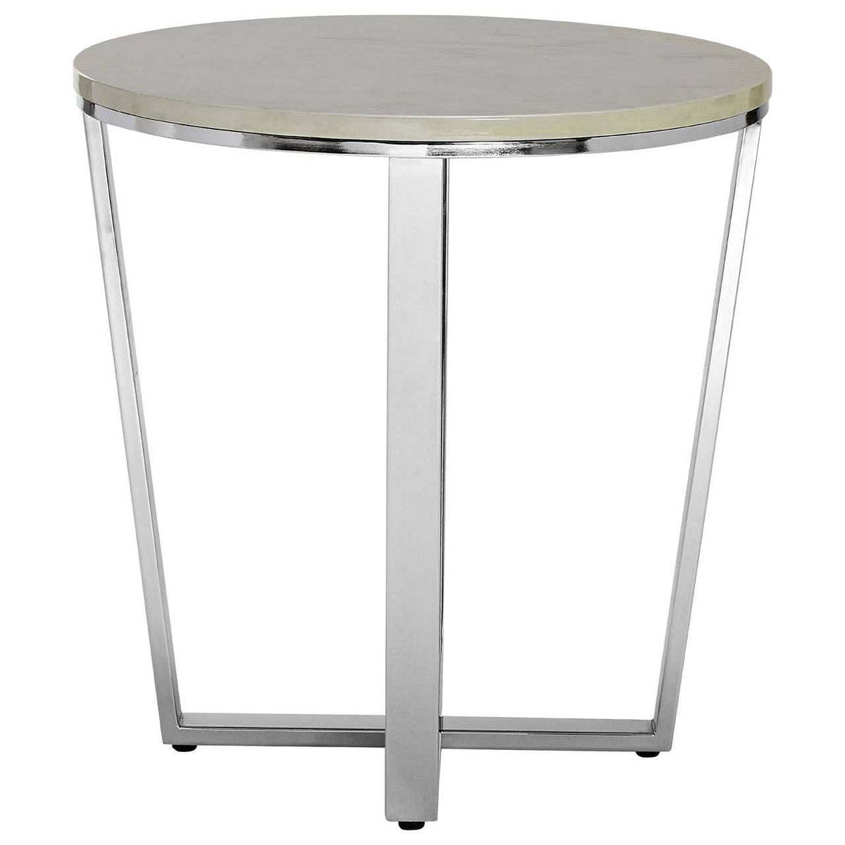 Noosa & Co. Living Allure Round White Faux Marble End Table House of Isabella UK