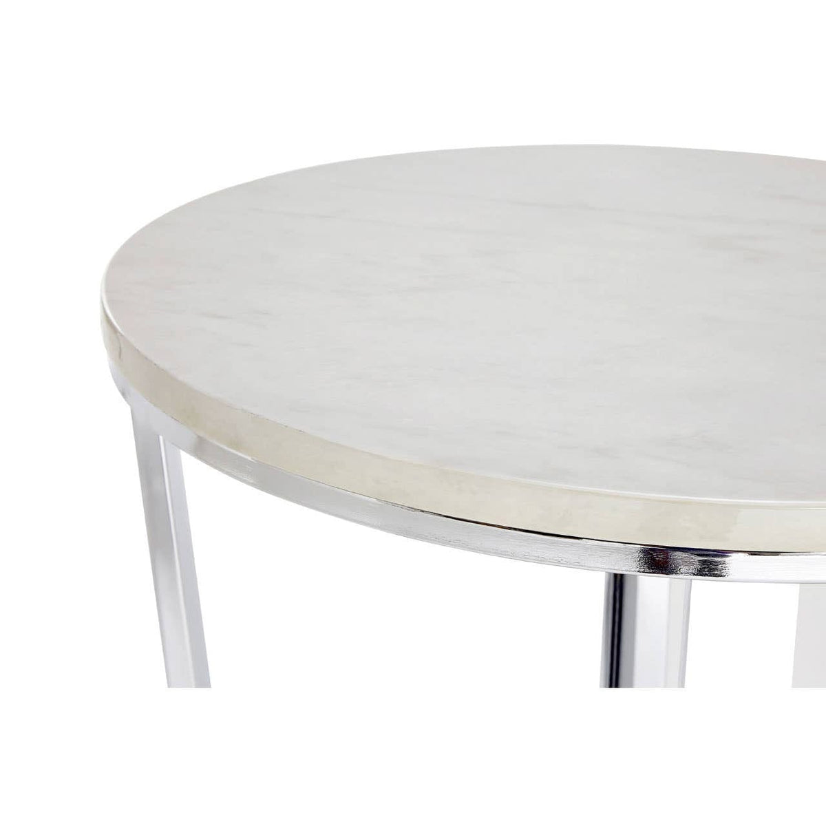Noosa & Co. Living Allure Round White Faux Marble End Table House of Isabella UK