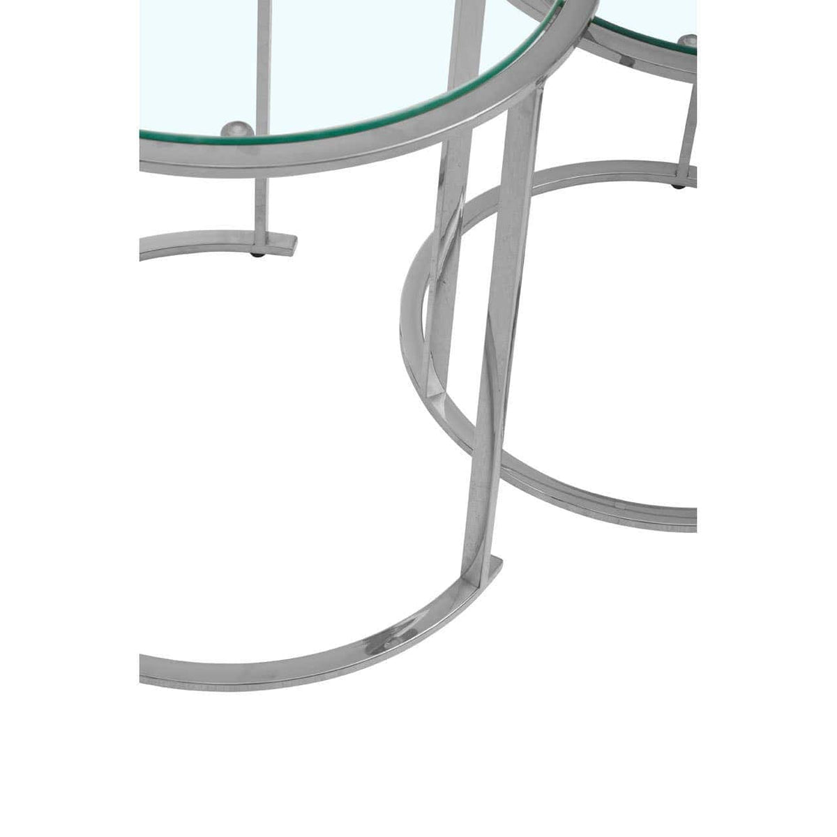 Noosa & Co. Living Allure Set Of 3 Silver Nesting Tables House of Isabella UK