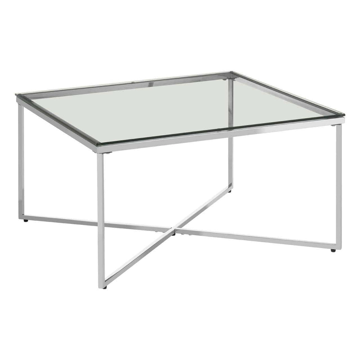 Noosa & Co. Living Allure Silver Finish Cross Base Coffee Table House of Isabella UK