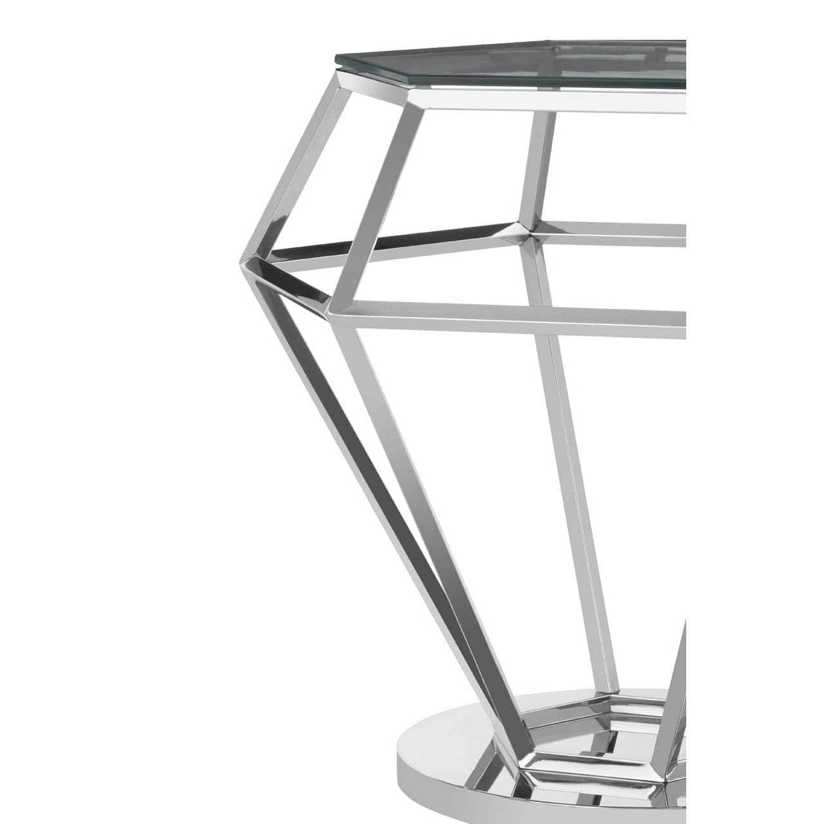 Noosa & Co. Living Allure Silver Finish Diamond End Table House of Isabella UK