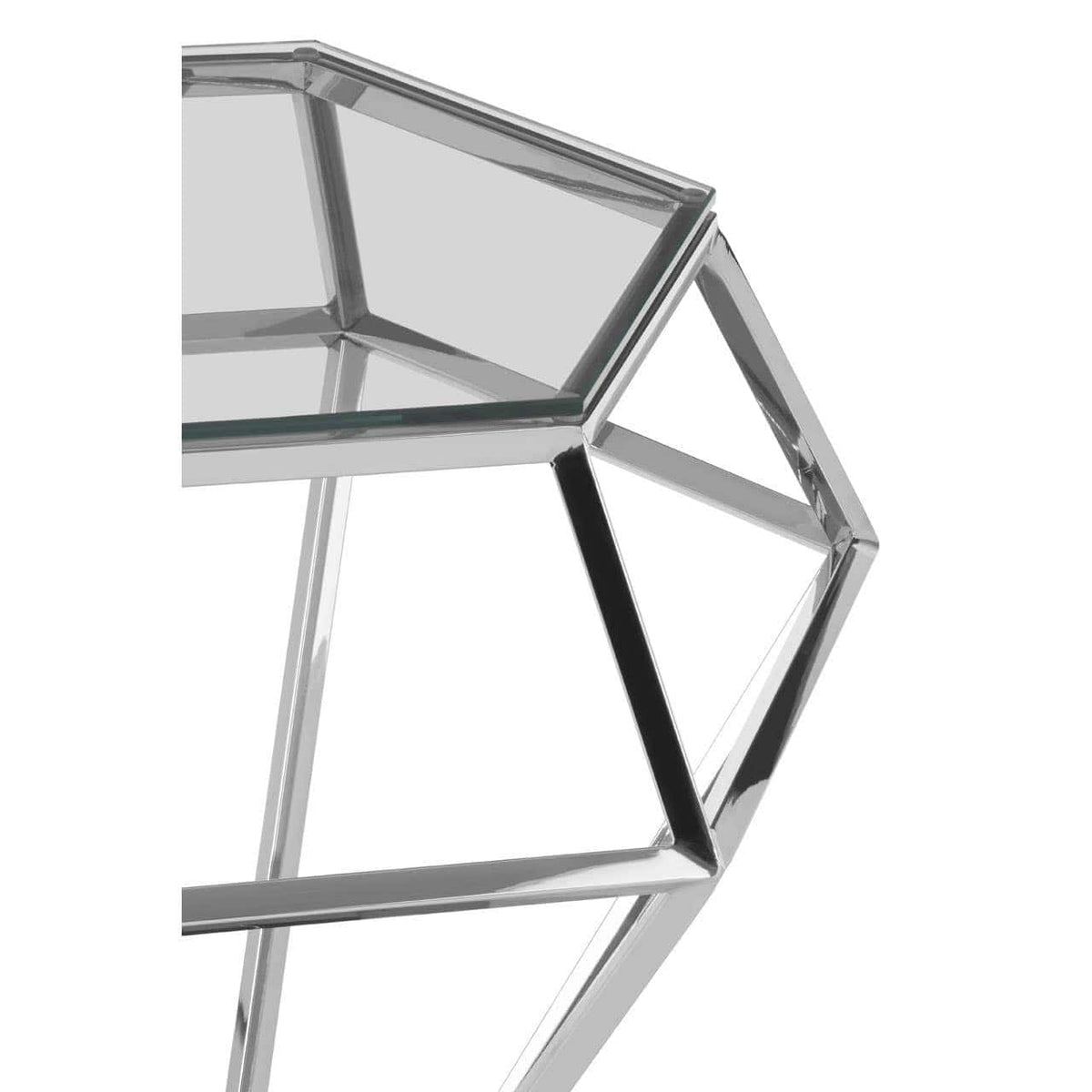 Noosa & Co. Living Allure Silver Finish Diamond End Table House of Isabella UK