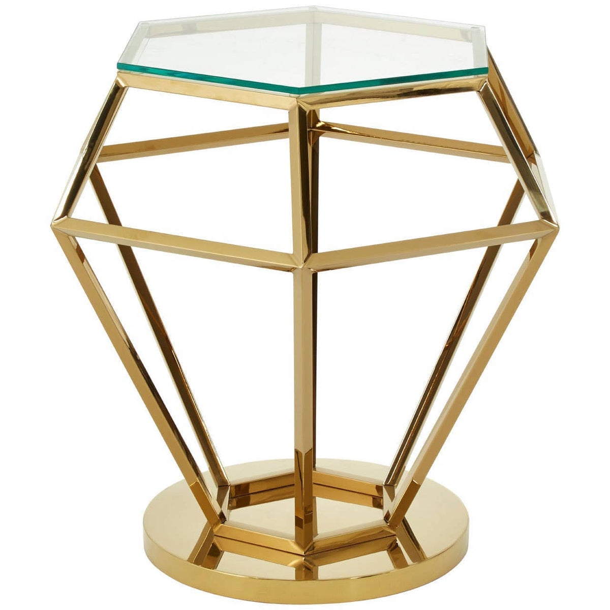 Noosa & Co. Living Allure Small Gold Finish Diamond End Table House of Isabella UK