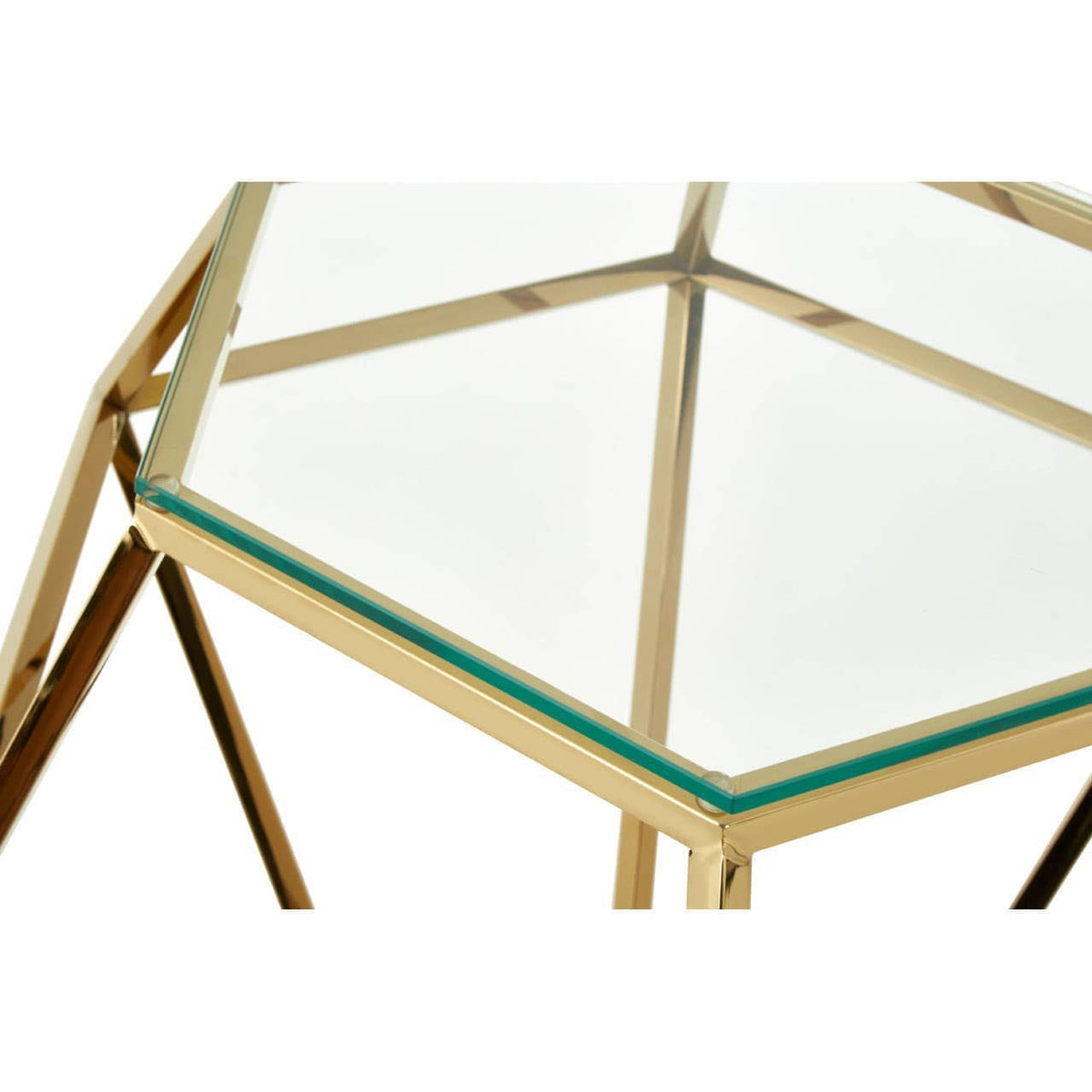 Noosa & Co. Living Allure Small Gold Finish Diamond End Table House of Isabella UK