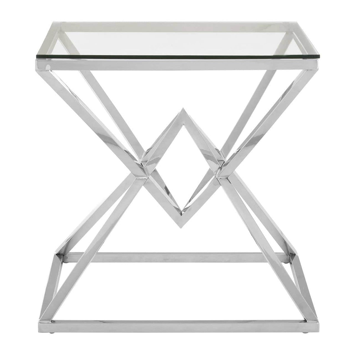 Noosa & Co. Living Allure Square Silver Finish End Table House of Isabella UK