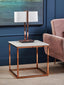 Noosa & Co. Living Allure Square White Marble and Rose Gold Square End Table House of Isabella UK