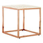 Noosa & Co. Living Allure Square White Marble and Rose Gold Square End Table House of Isabella UK