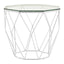 Noosa & Co. Living Allure Tempered Glass And Chrome Hexagon End Table House of Isabella UK