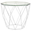 Noosa & Co. Living Allure Tempered Glass And Chrome Hexagon End Table House of Isabella UK