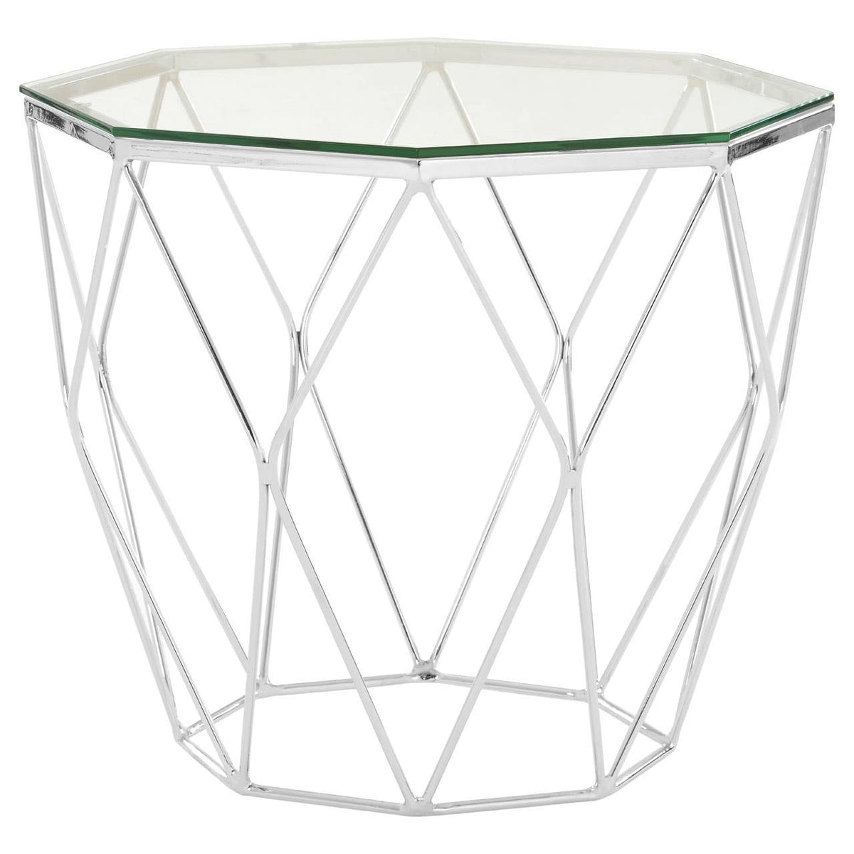 Allure Tempered Glass / Chrome End Table.