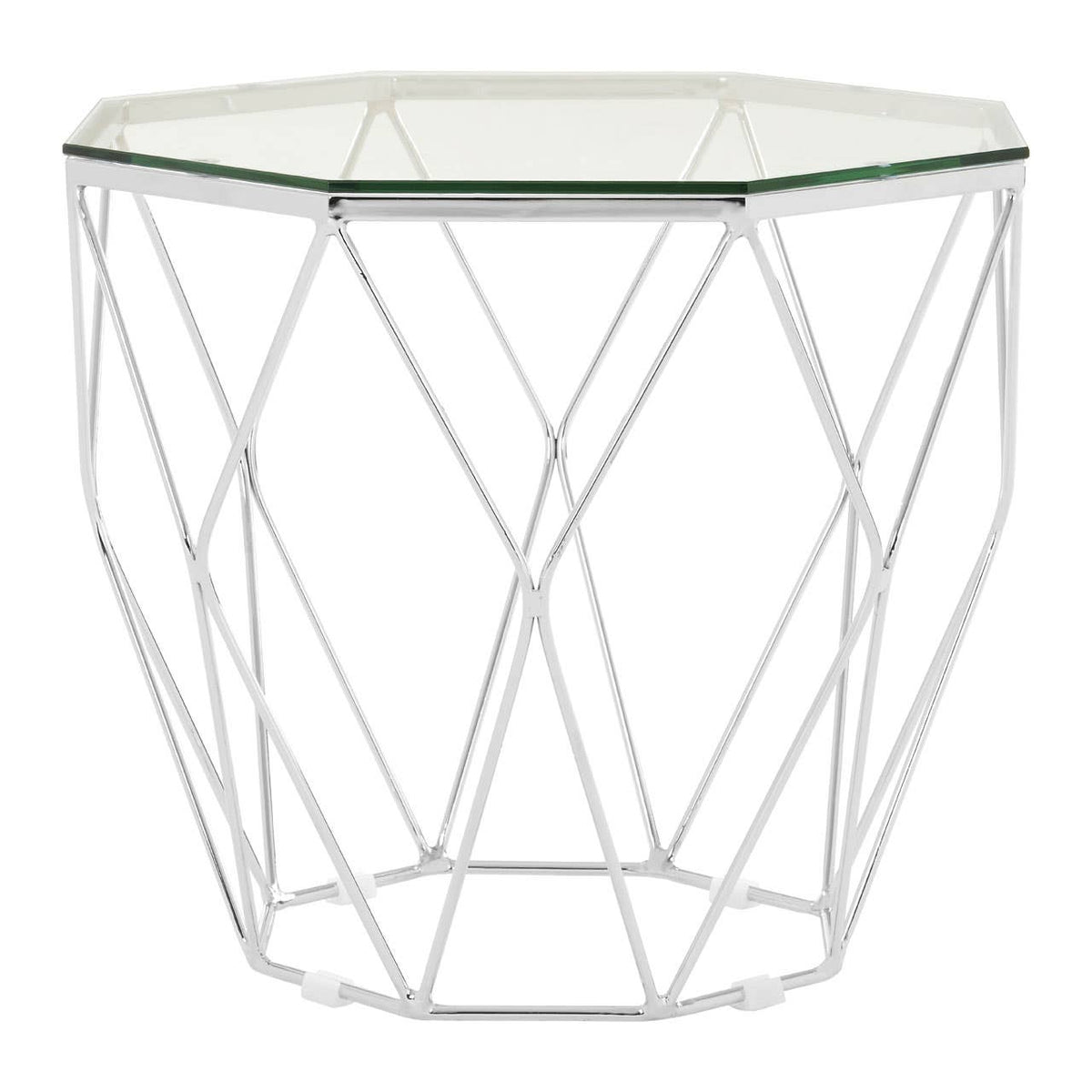 Allure Tempered Glass / Chrome End Table.